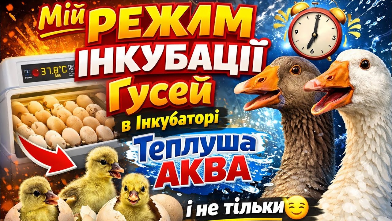 Мій РЕЖИМ ІНКУБАЦІЇ Гусей в Інкубаторі Теплуша АКВА і не тільки😉