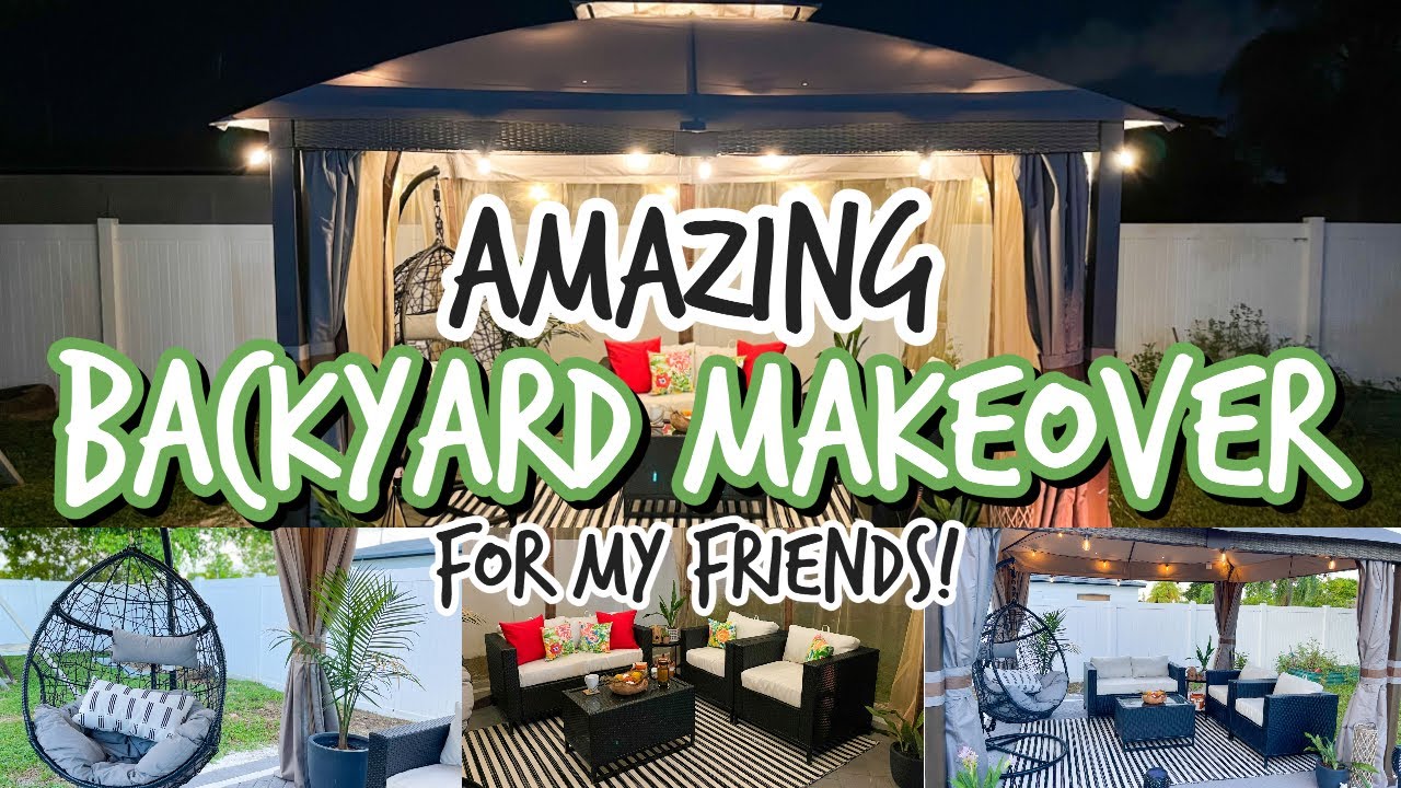 AMAZING BACKYARD MAKEOVER! PAVER PATIO, GAZEBO, DECORATING & MORE IDEAS
