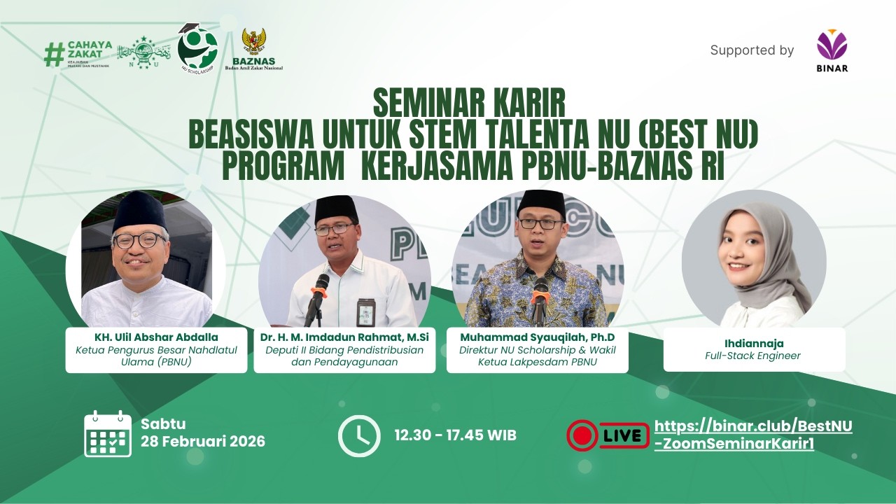 🔴 (LIVE) Seminar Karir Beasiswa untuk STEM Talenta NU (BEST NU)