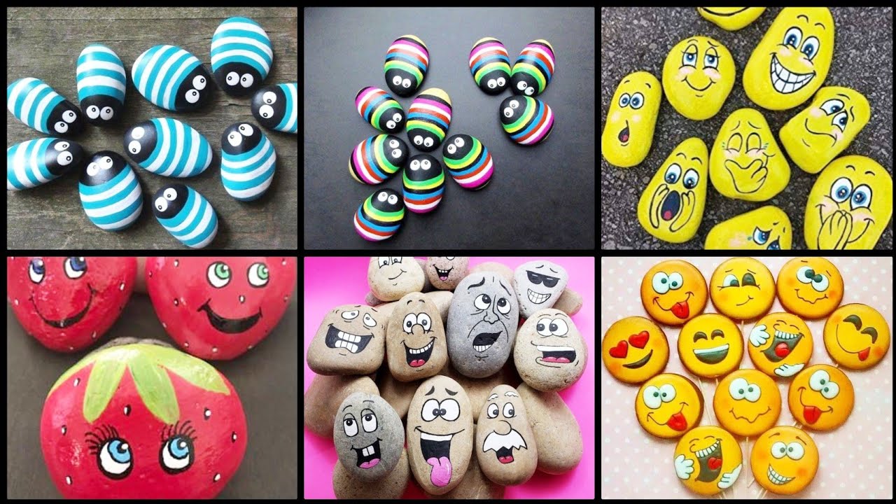 Funny 60 Stone painting ideas||Funny faces Pebbles rock art