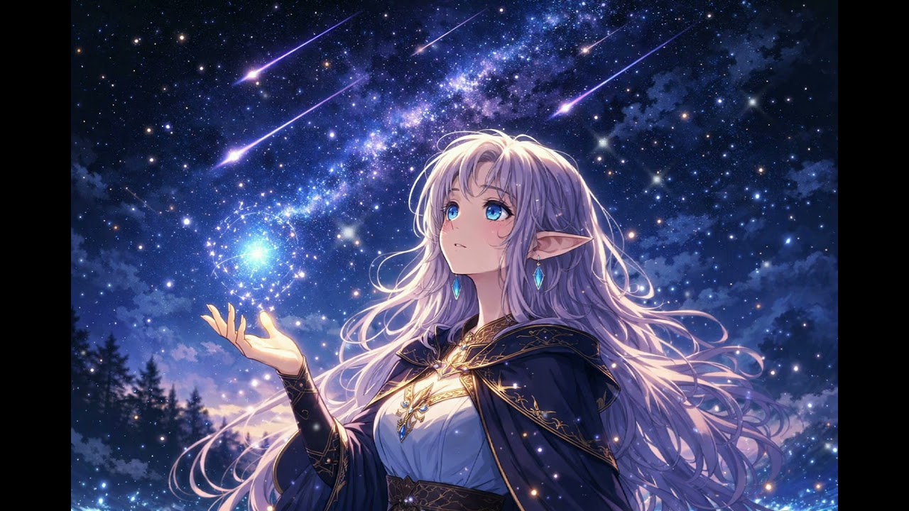 Starfall Sorceress | Magical Fantasy Music Under the Meteor Sky for Relax, Study & Sleep