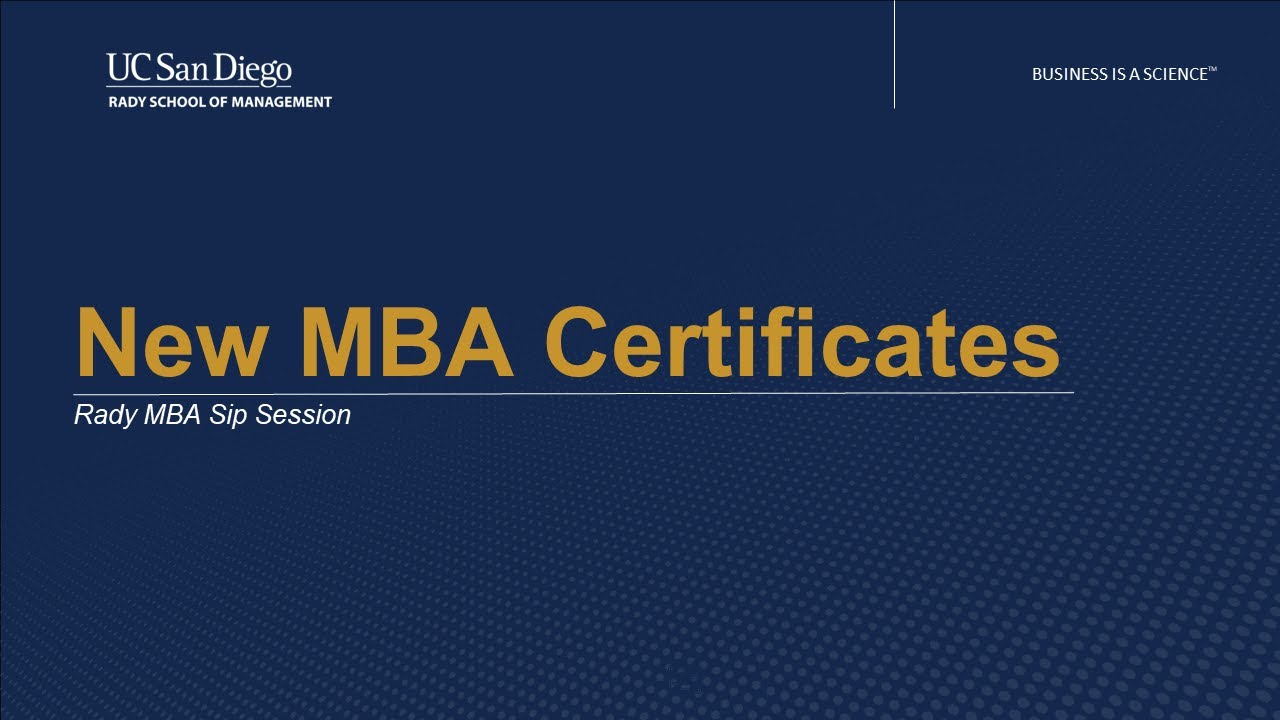 Rady MBA Certificates