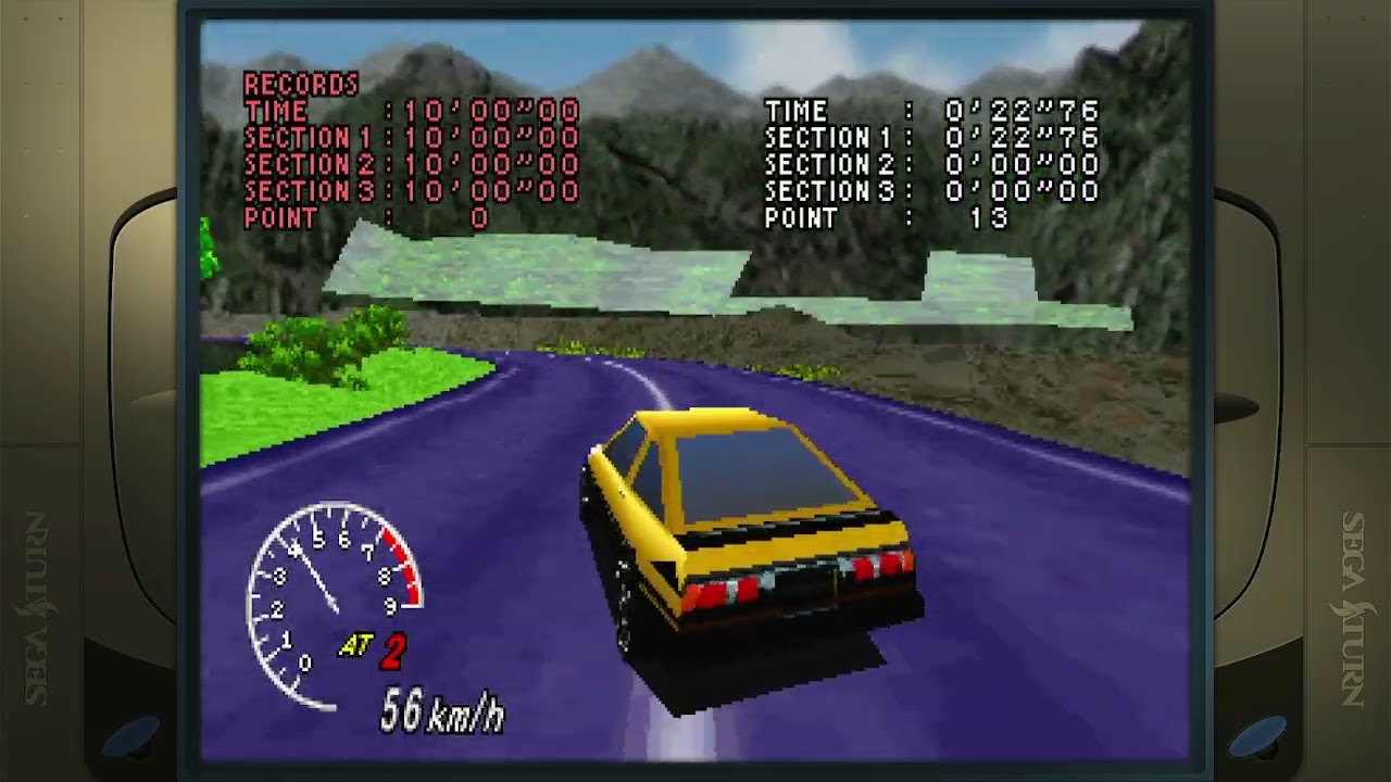 Code R Course 2: Genbu tohge - Hill Climb Time Attack Sega Saturn Emulated