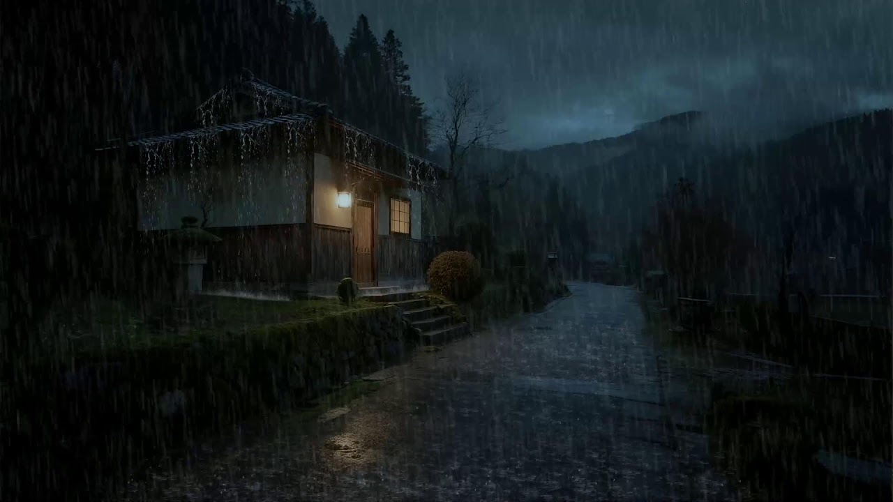 Find Stillness Rainfall on Wooden House for Deep Sleep and Emotional Relief