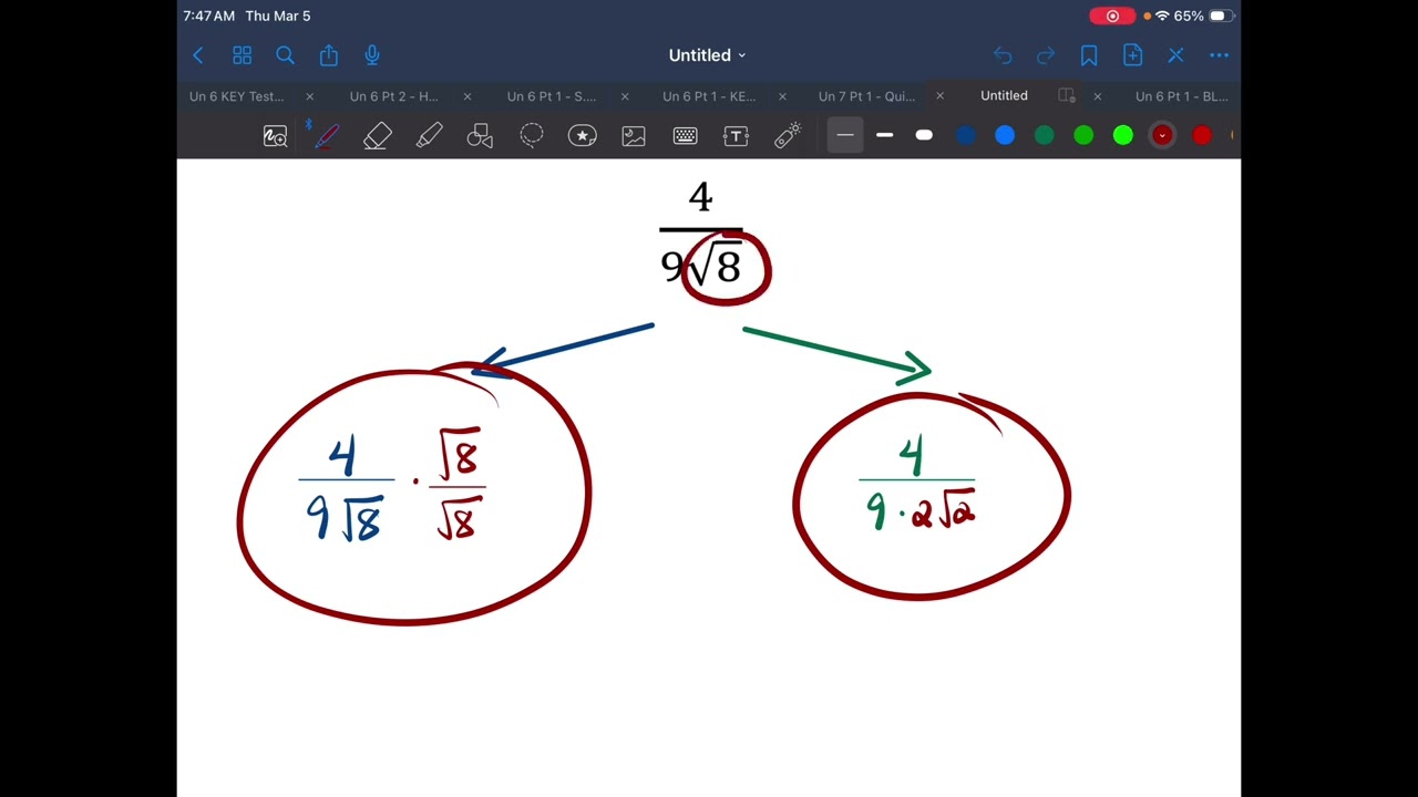 Rationalizing Denominators (Monomials but No Conjugate)
