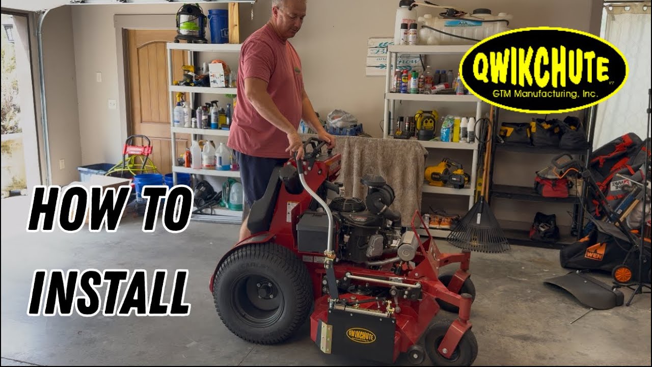 How to Install Qwikchute Chute Blocker on stand on mower