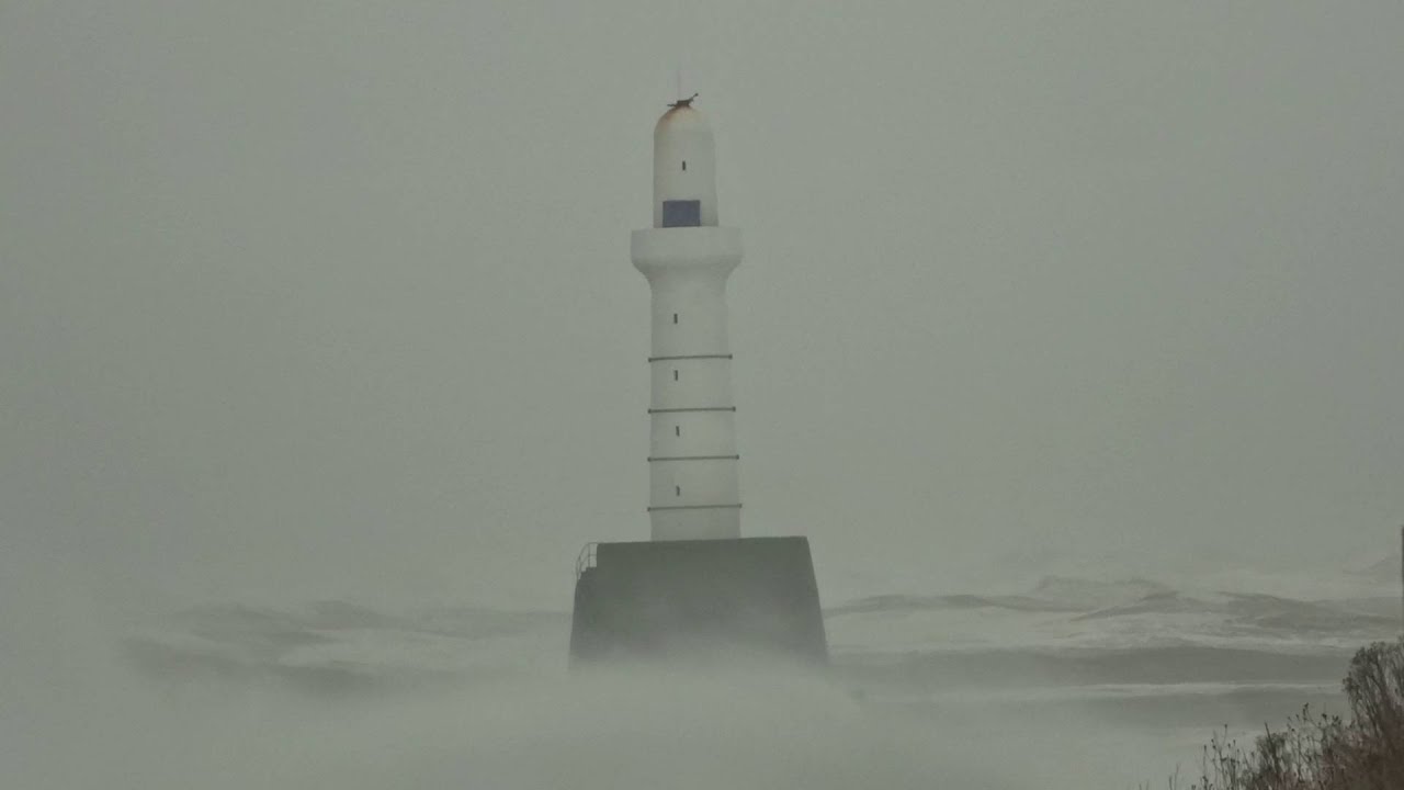 Huge waves at South Breakwater & lighthouse, Aberdeen Harbour 1 of 4