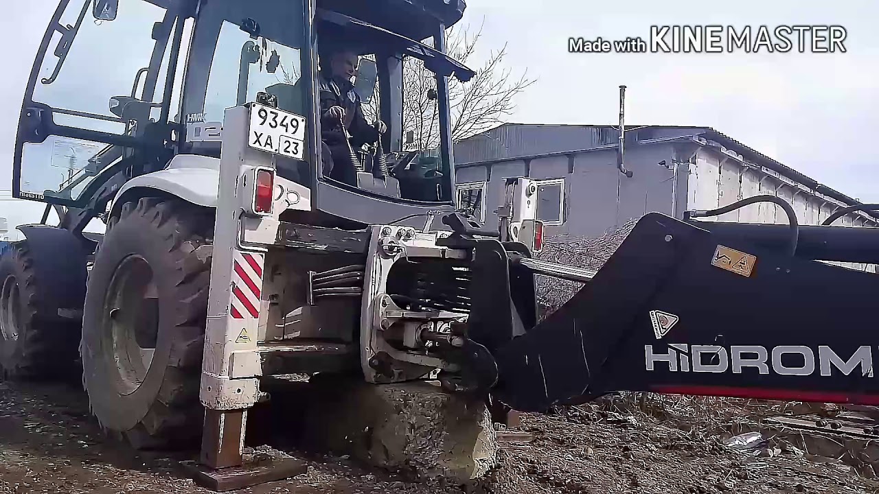 Ремонт гидрозамков каретки на экскаваторе погрузчике HIDROMEK 102 B (часть 1)