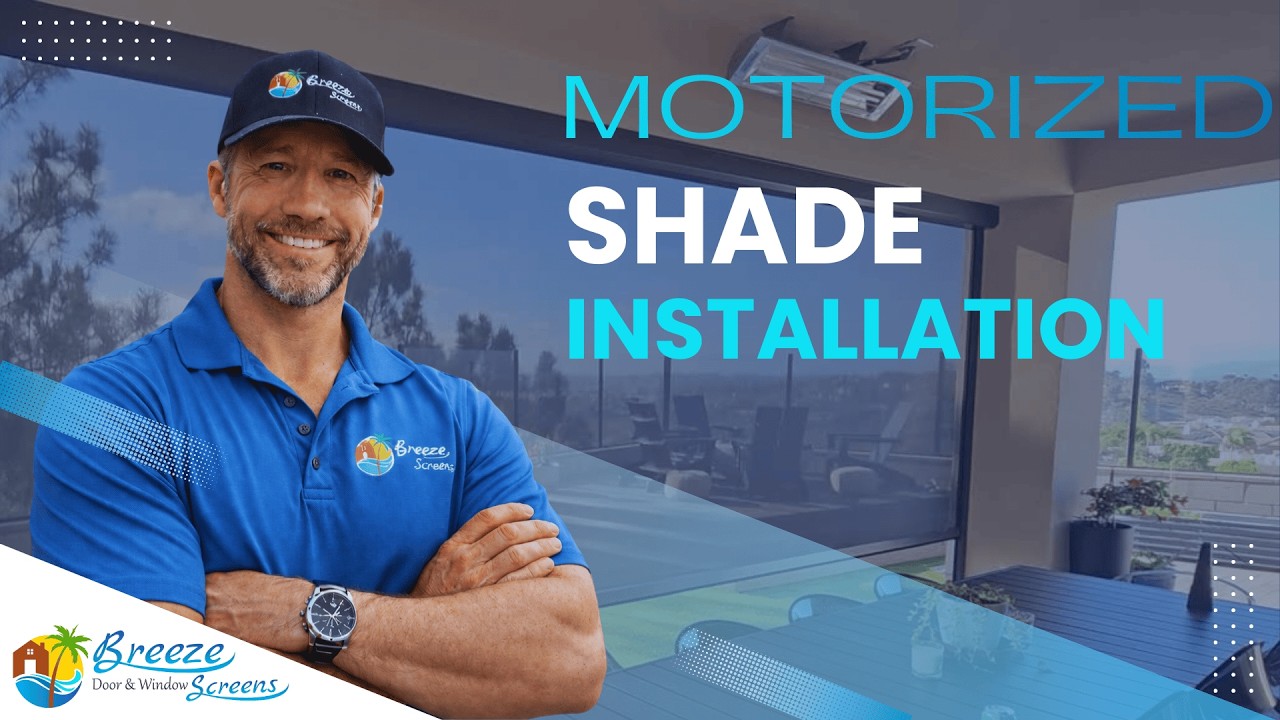 Motorized shade for sun reduction and heat reflection on patio