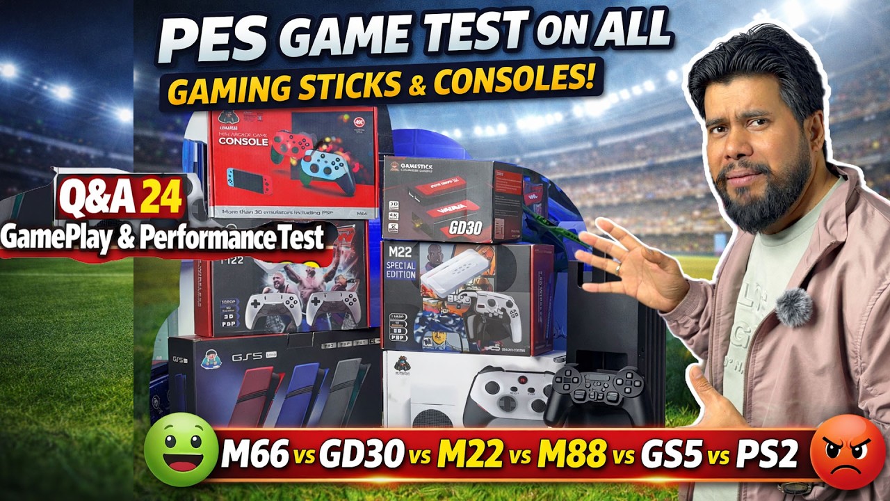 PES Game Test on All Gaming Sticks⚽ M66 vs GD30 vs M22 vs M88 vs GS5 Ultra vs PS2| Q&A #24 | AMTVPro