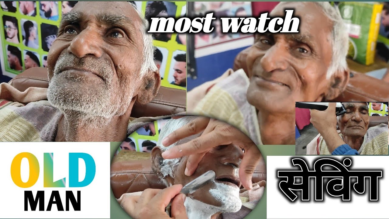 How To Full Clean Shave For Old Man's||Amazing Shave Baba G Look Fantastic|| R Hair Style 2023