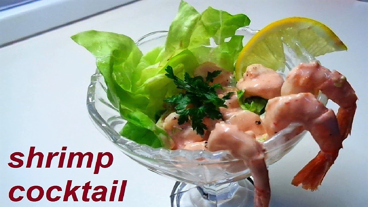Shrimp Cocktail Appetizer. Shrimps Cocktail recipe with Mayonnaise.