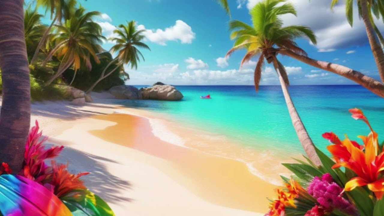 Ocean Meditation – Calm Sea and Soothing Ocean Waves Scene and Sounds - Sunny Tropical Beach