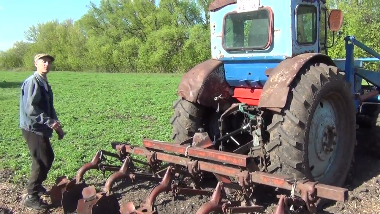 посадили три сотки картошки за 30 тыс, трактор т-40 на огороде