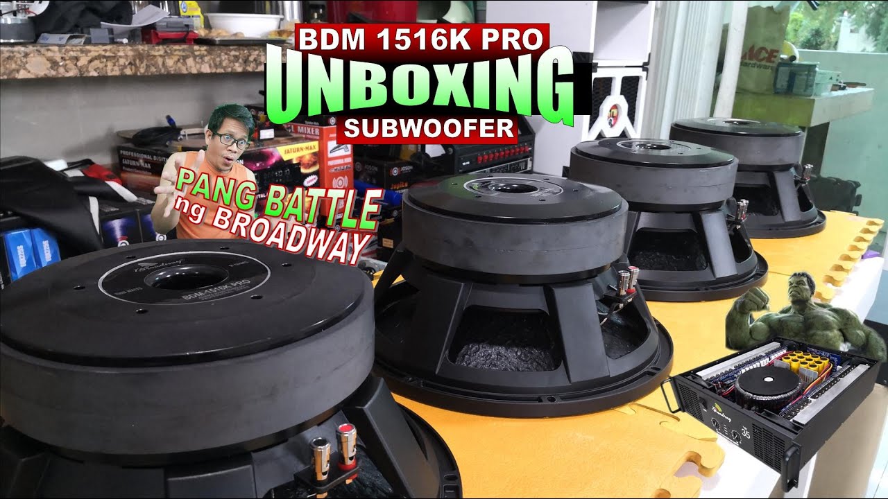 UNBOXING & TEST 4 Battle Subwoofers Broadway BDM 1516K PRO 1600wRMS Speaker + Vx35  Power Amplifier