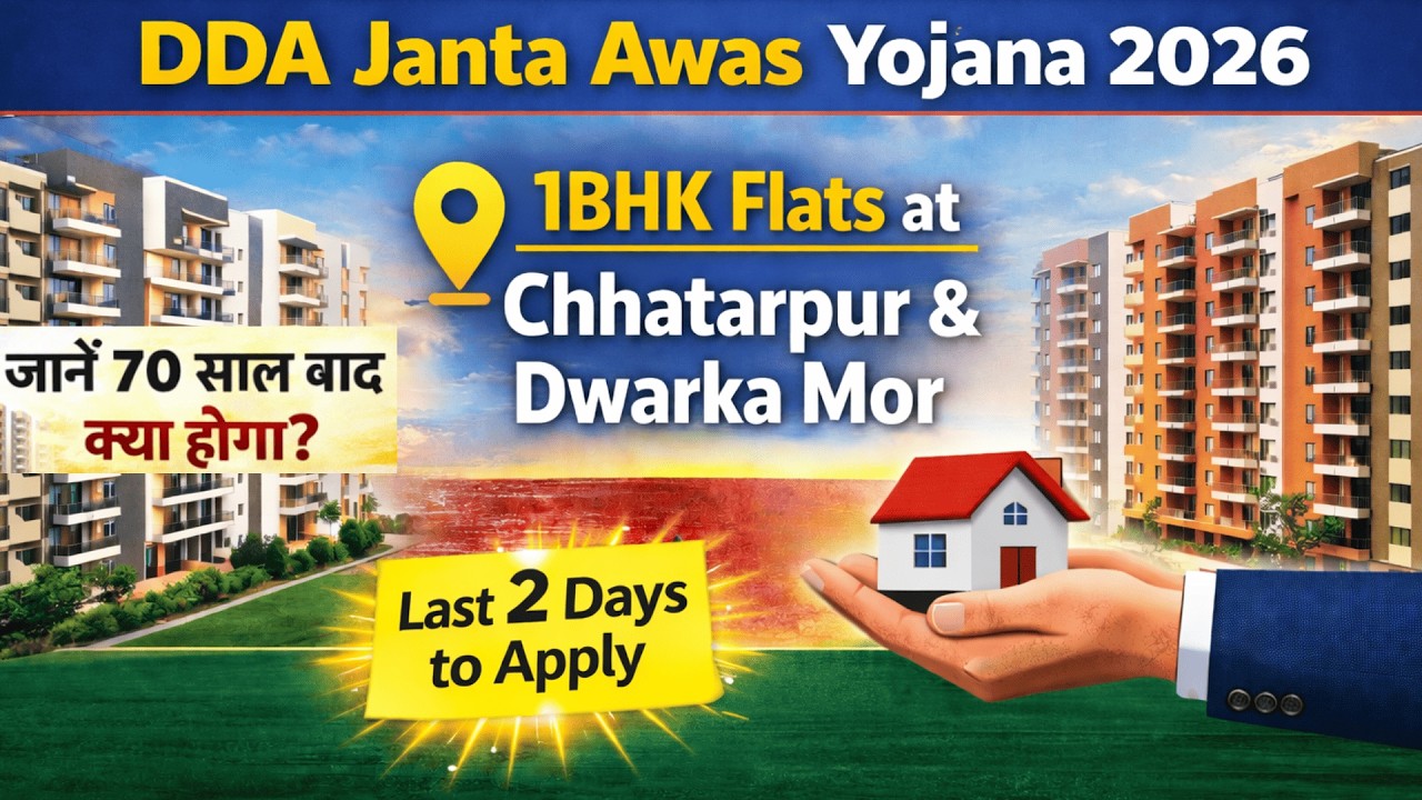 DDA Janta Awas Yojana 2026 EWS 1BHK Flats Dwarka Mor & Chhatarpur Delhi | New Housing Flat Scheme