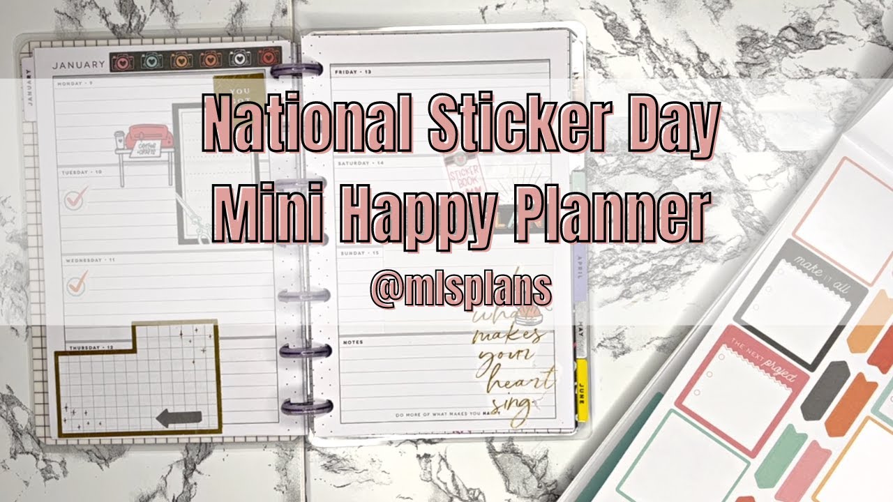 National Sticker Day Mini Spread // Jan 9-15 // Horizontal Plan with Me