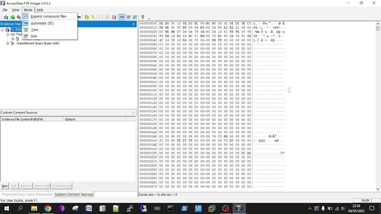 Tutorial funcionamiento básico software forense FTK Imager