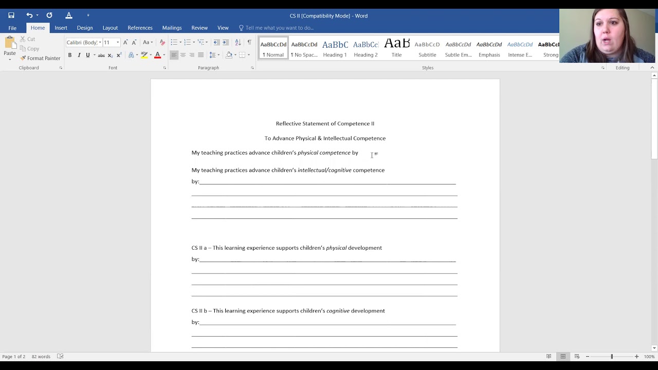 How to Write a CDA Competency Statement