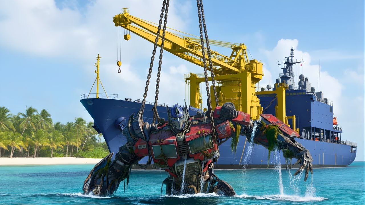 GIANT Optimus Prime Robot Found Underwater | Deep-Ocean Recovery Team Mission
