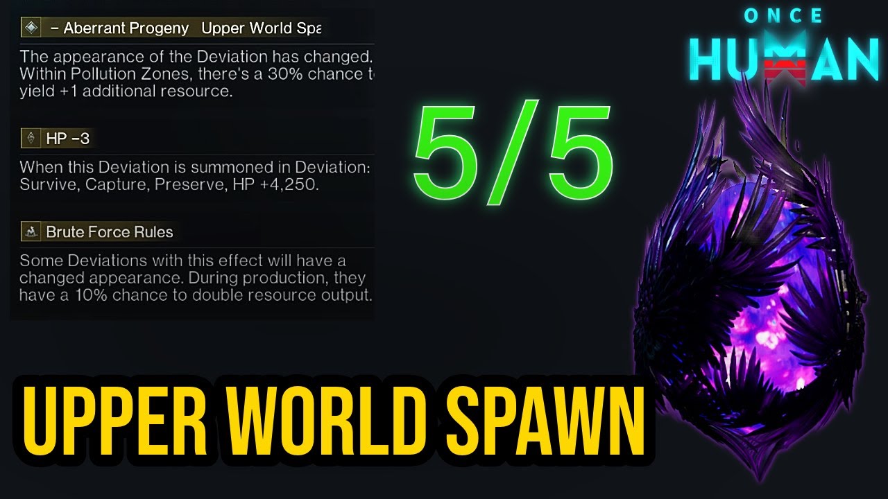 Aberrant Progeny Upper World Spawn – 5/5 Golden Traits | Once Human