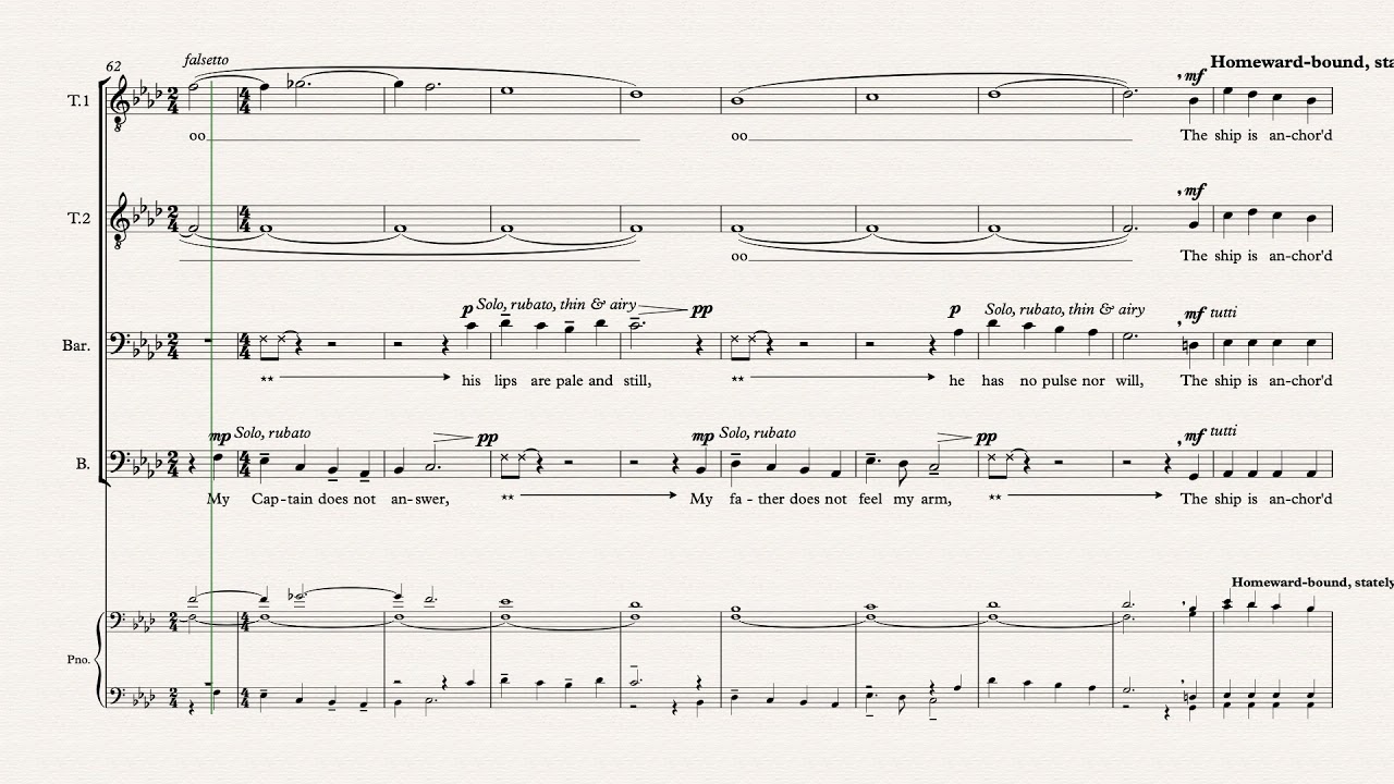 O Captain! My Captain! - TTBB A cappella - Score Demo - Christian Jesse Music