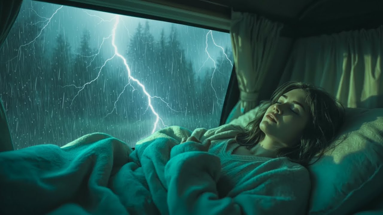 Night Thunderstorm in the Car | Relaxing Rain Sounds