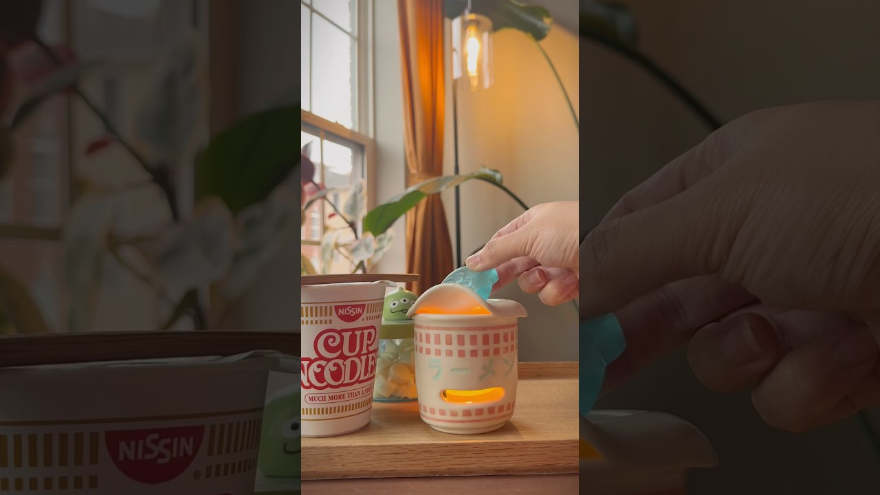 My cup noodle wax warmer will be in my shop drop 🍜 7.22 🗓️ #cupnoodle #waxmelt #pottery #ramen
