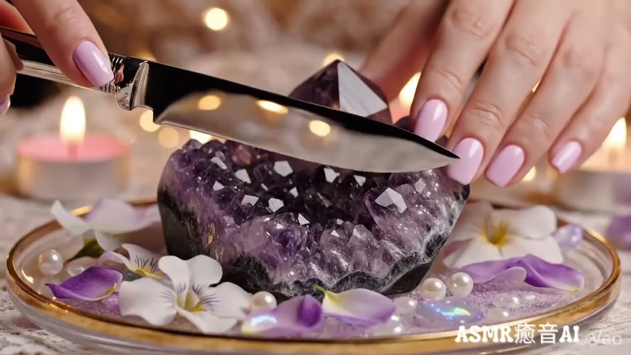 【宝石ASMR】色々な音　宝石のケーキを切る音