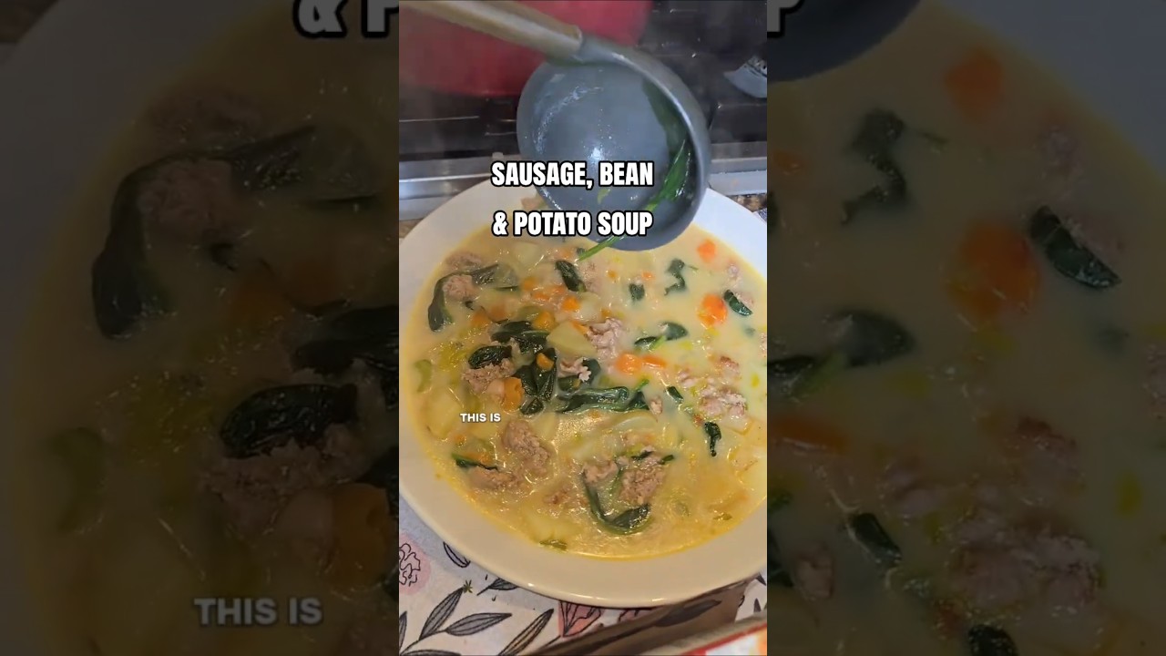 EASY AND DELICIOUS sausage,  bean and potato soup  #easyrecipes #soup
