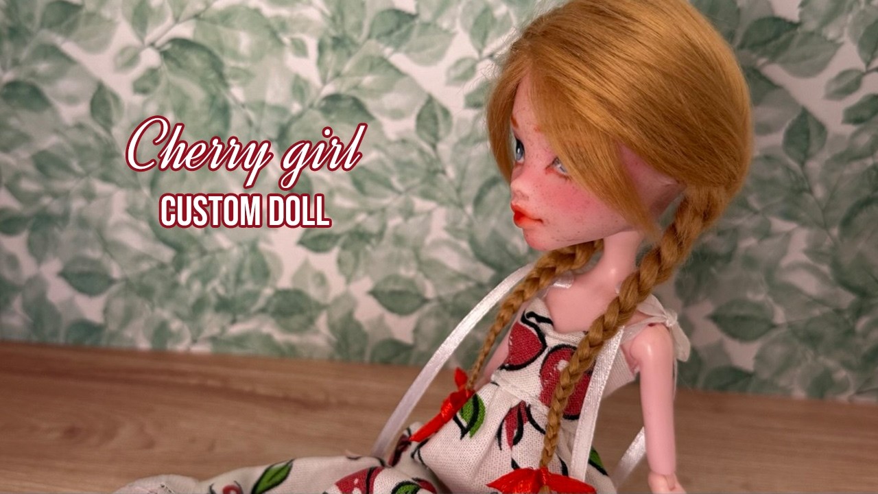 Golden Braids & Cherry Details 🍒 | Custom Doll Repaint