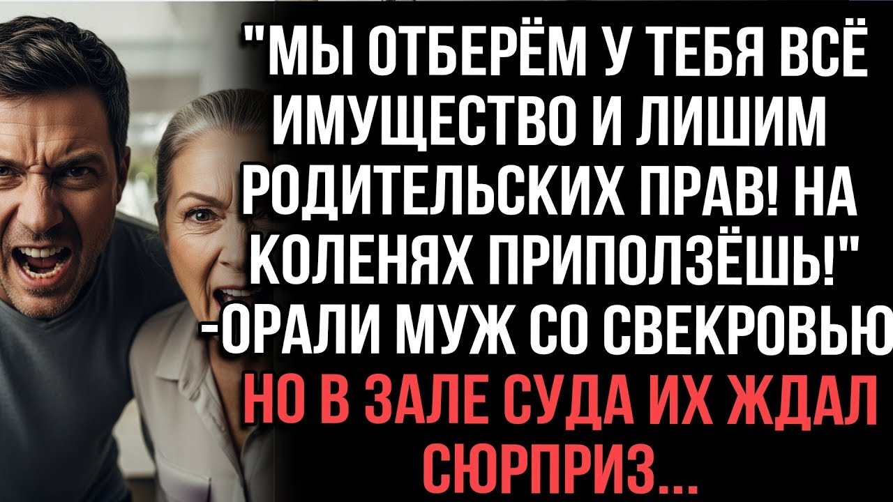 Отберём всё и лишим прав!  — орали муж со свекровью  Но в суде их ждал сюрприз