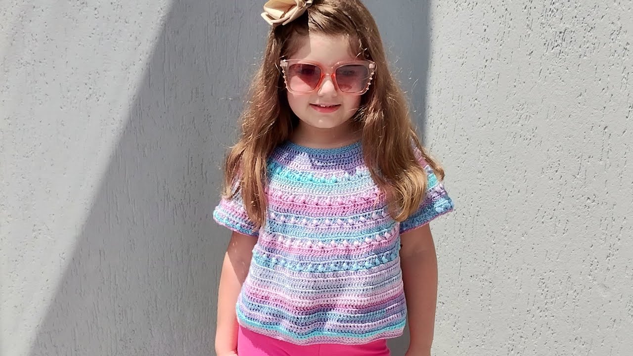 Blusa | Batinha topdown infantil de crochê