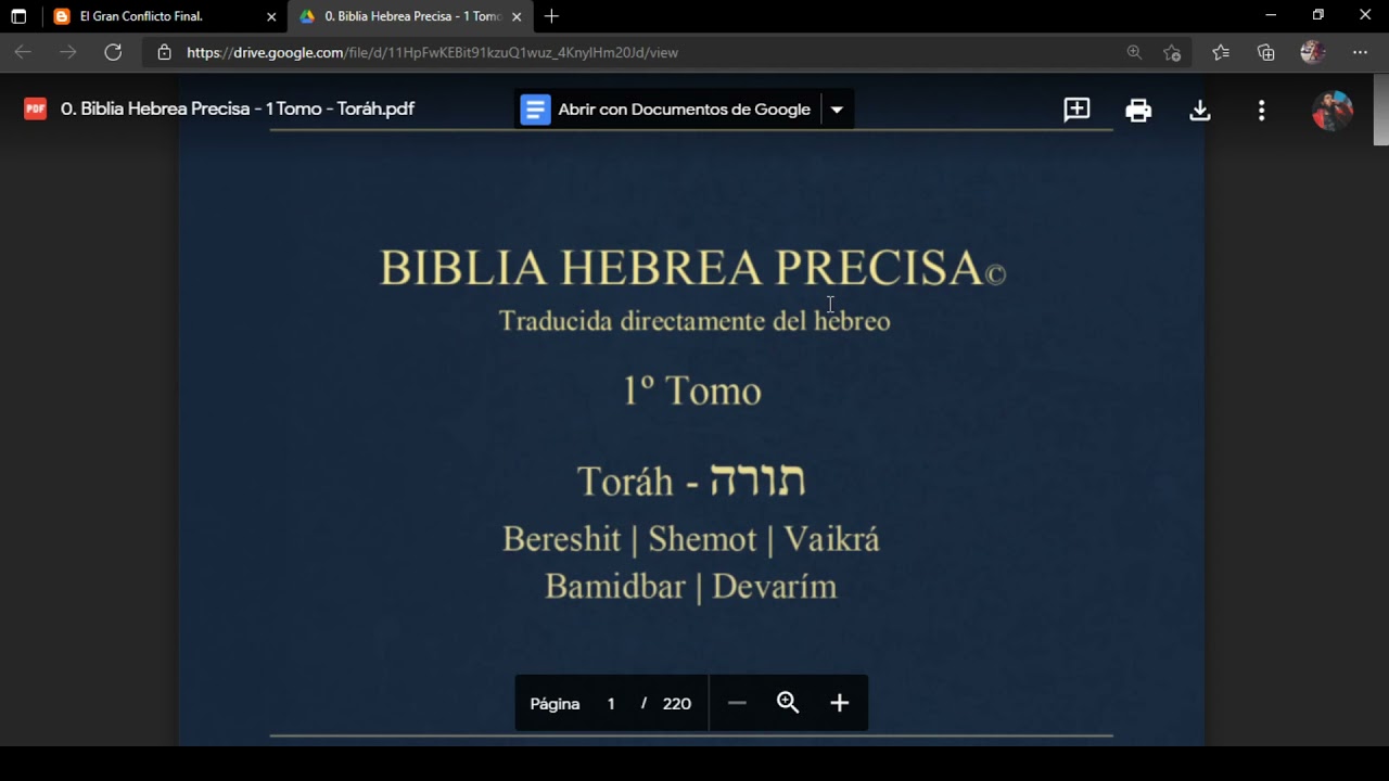 Biblia Hebrea Precisa Tomo 1 (los cinco libros de Mois&eacute;s) LEER DESCRIPCION.