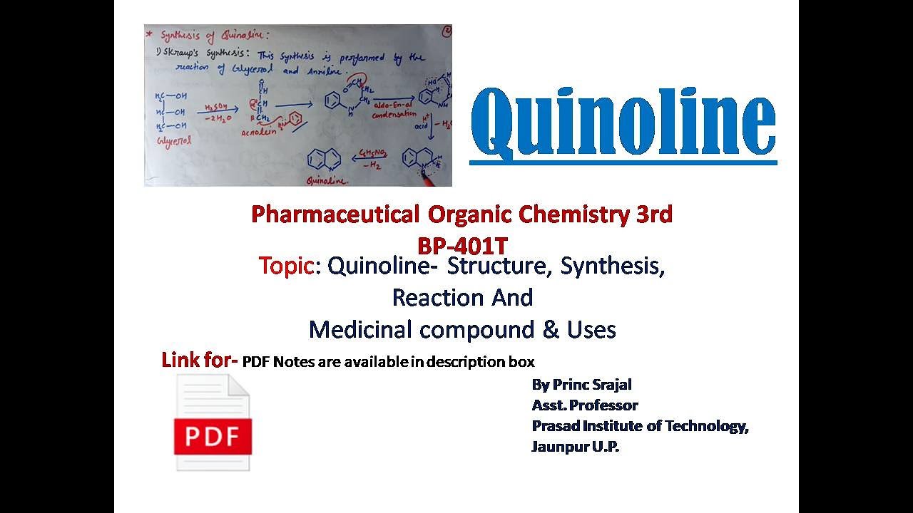 Quinoline: Structure, Synthesis, Reaction & Medicinal compound | Explained step by step