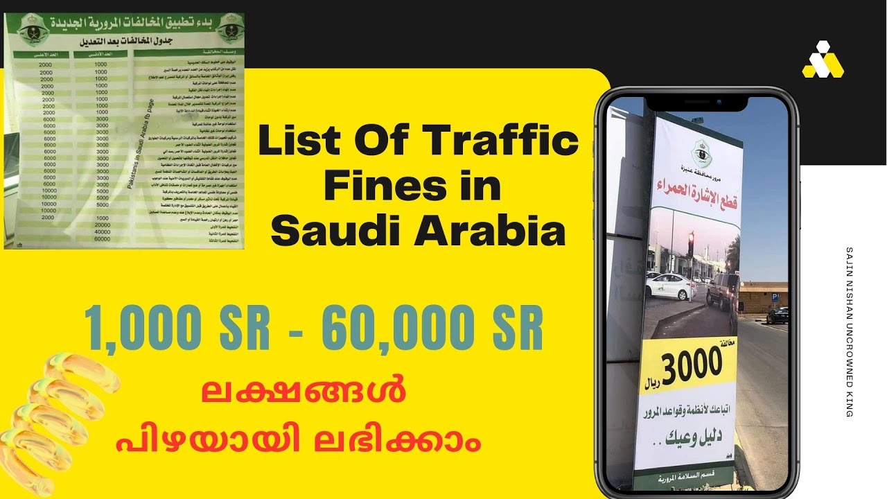 Traffic Violations, Penalties & Fines in KSA | 2023  സൗദിയിൽ ഈ കാര്യങ്ങൾ ശ്രെദ്ധിക്കുക Part - 1