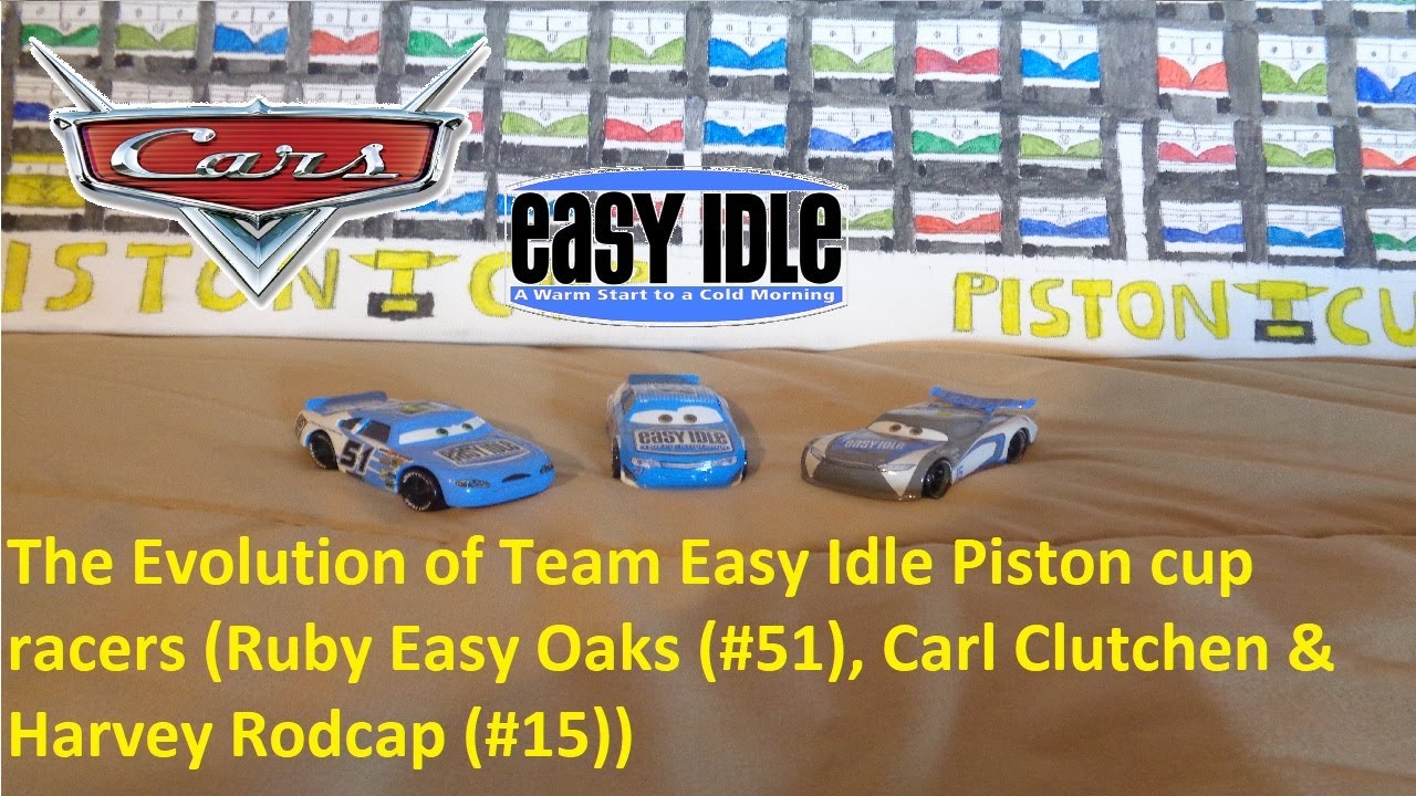 Disney Pixar Cars Evolution of Team Easy Idle Piston Cup racers