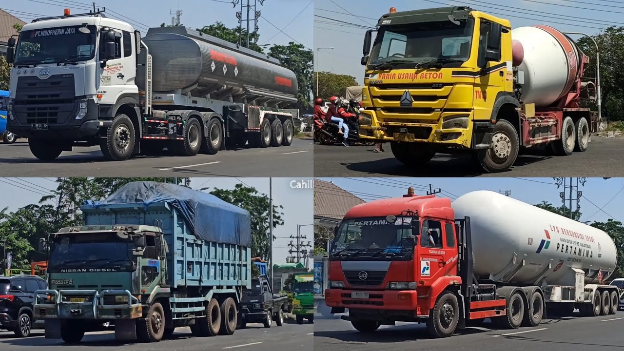 Hunting Truk di Kemacetan Pertigaan Tol Manyar Gresik Akhir Bulan &bull; Spotting Truck Tangki, LPG, Dump