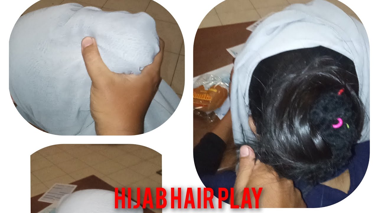 Bermain Hijab Konde Besar Pegawai Sales dan Rambut Panjangya // Long Hair Big Bun Office Girl