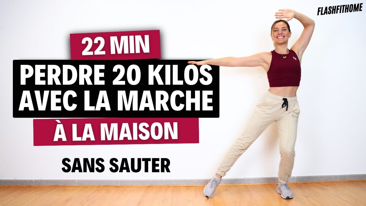 22 Min - MARCHE ACTIVE pour PERDRE 20 KILOS à la maison | Marine BIREN - FlashFitHome