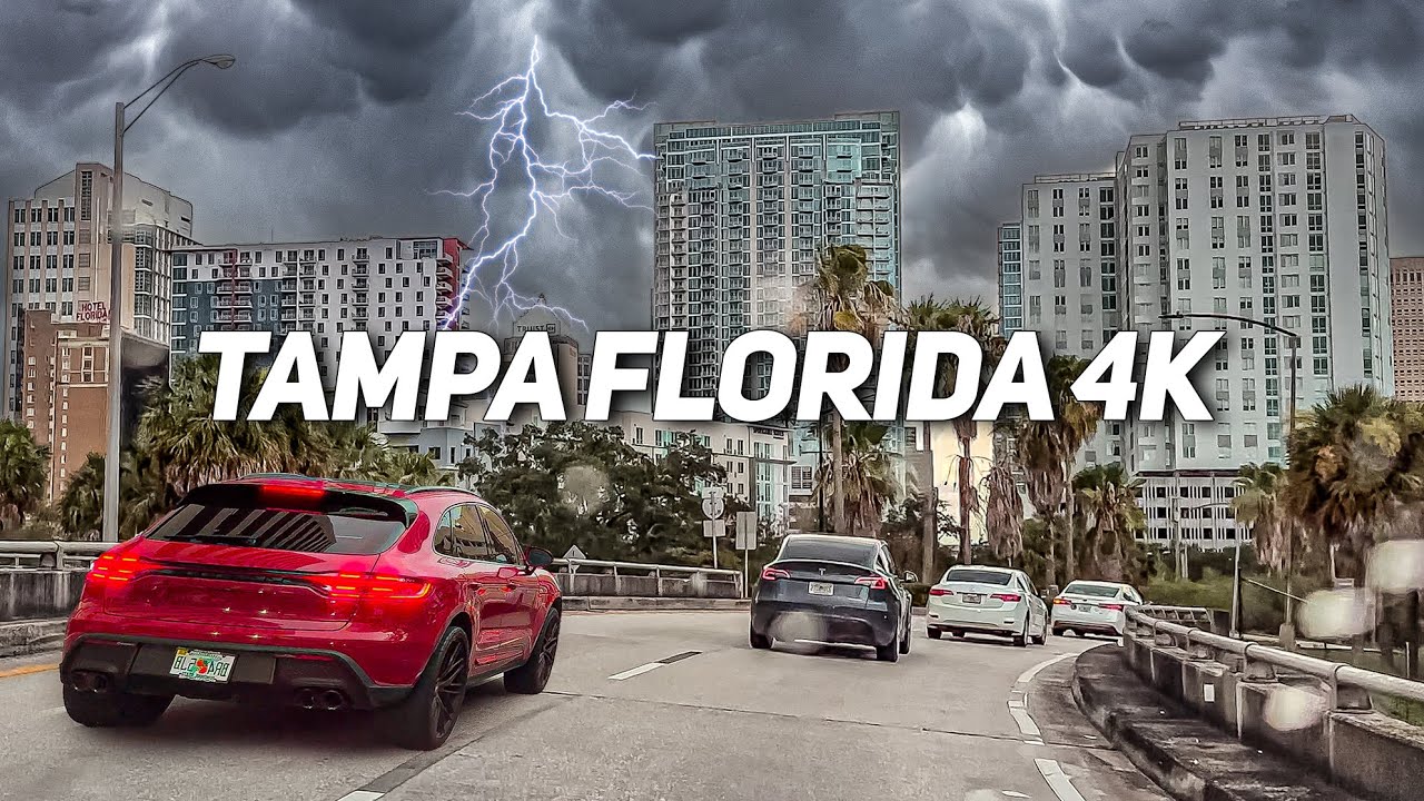 DRIVING TOUR 4K CLEARWATER FLORIDA to TAMPA FLORIDA