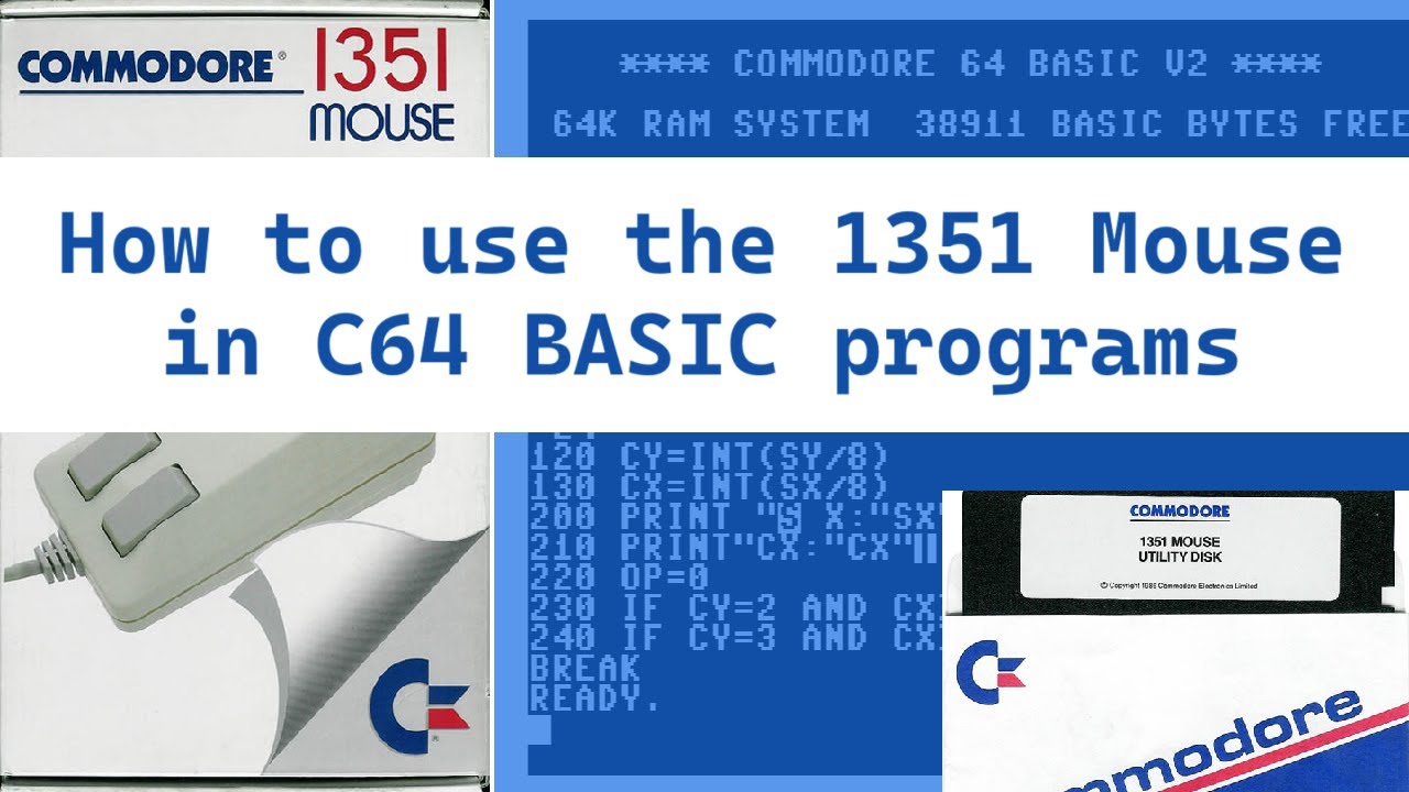 Как использовать мышь 1351 в программах C64 BASIC и как собрать собственный драйвер мыши.