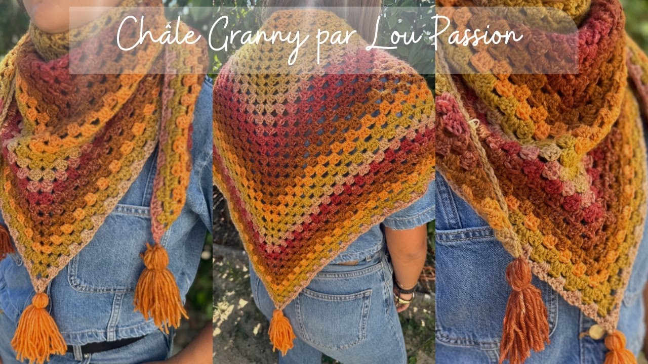 Châle Granny au Crochet Facile | Tutoriel Crochet Débutant | #loupassion  #tutocrochet #diycrochet