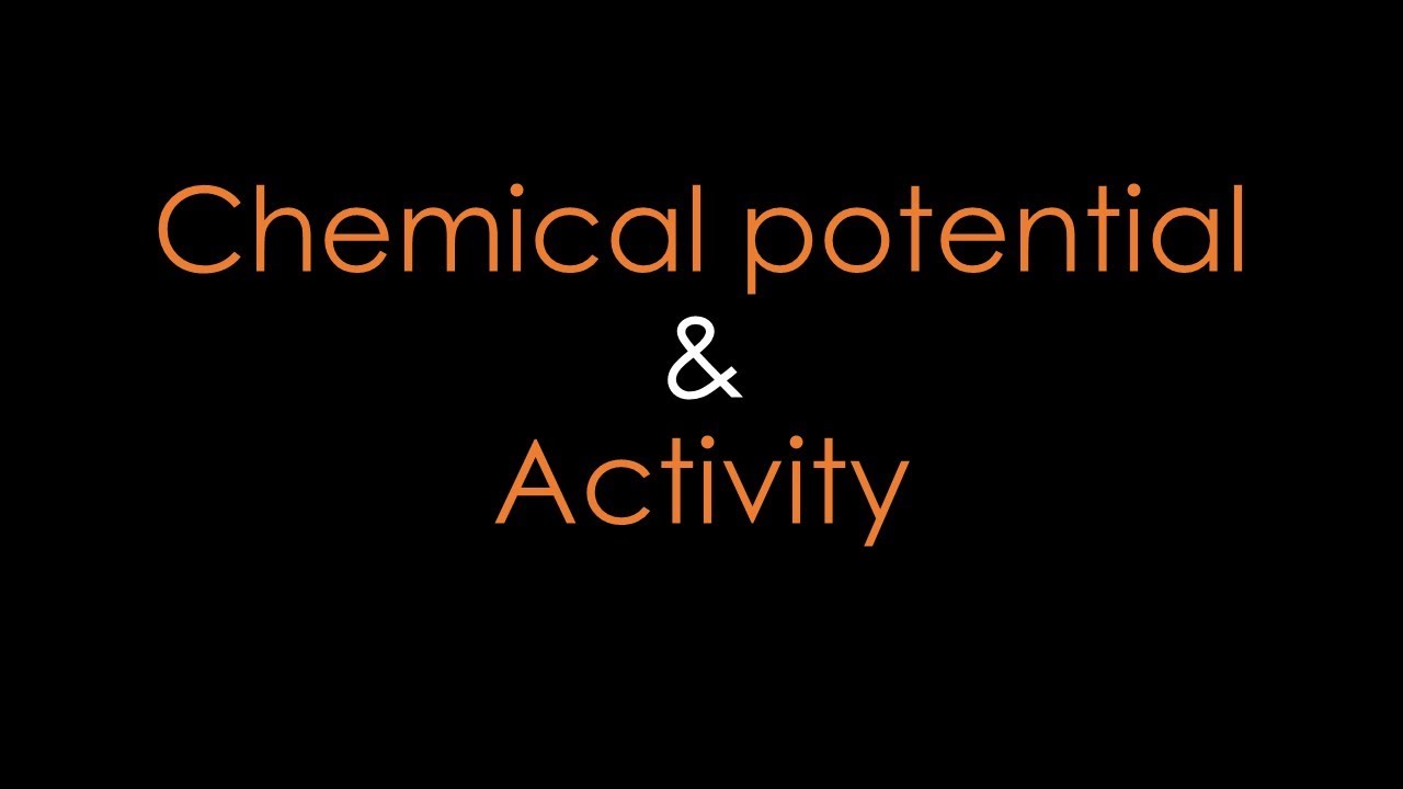 Chemical potential and Activity