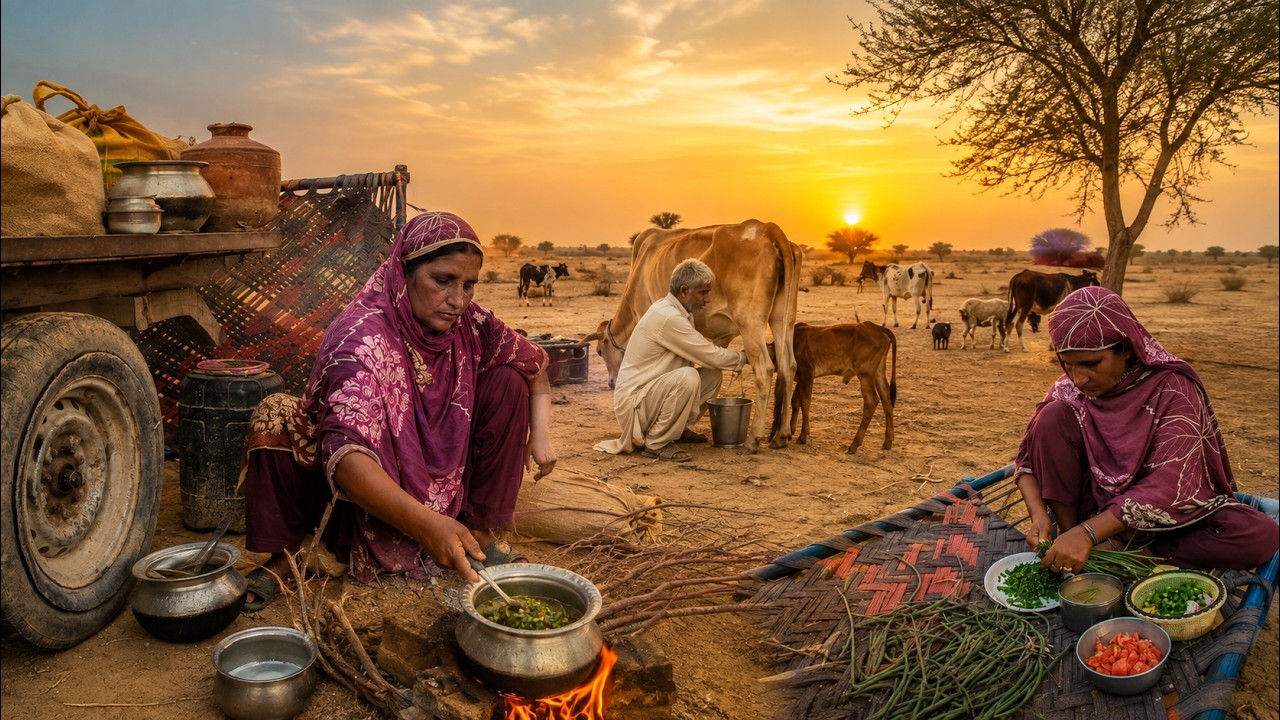 Women Cooking in the Cholistan Desert | A Family Life in the Desert Under the Open Sky |Village Rohi