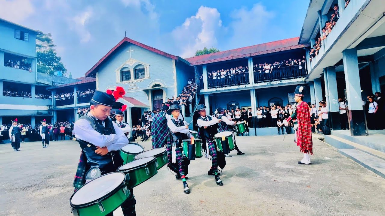 Superb Bagpipers Band Performance by the Boys of SUMI at the School Courtyard