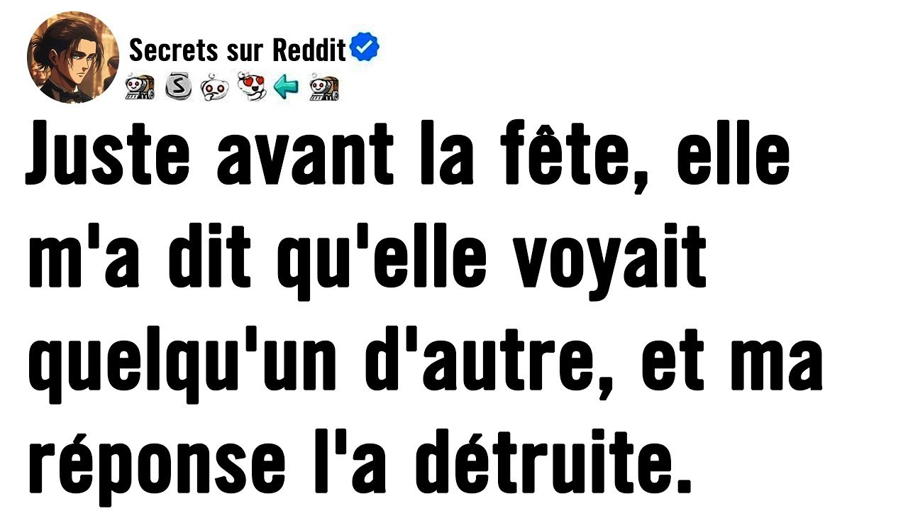 Quelques instants avant la fête, elle a avoué voir quelqu'un d'autre — Ce que j'ai fait ensuite l'a