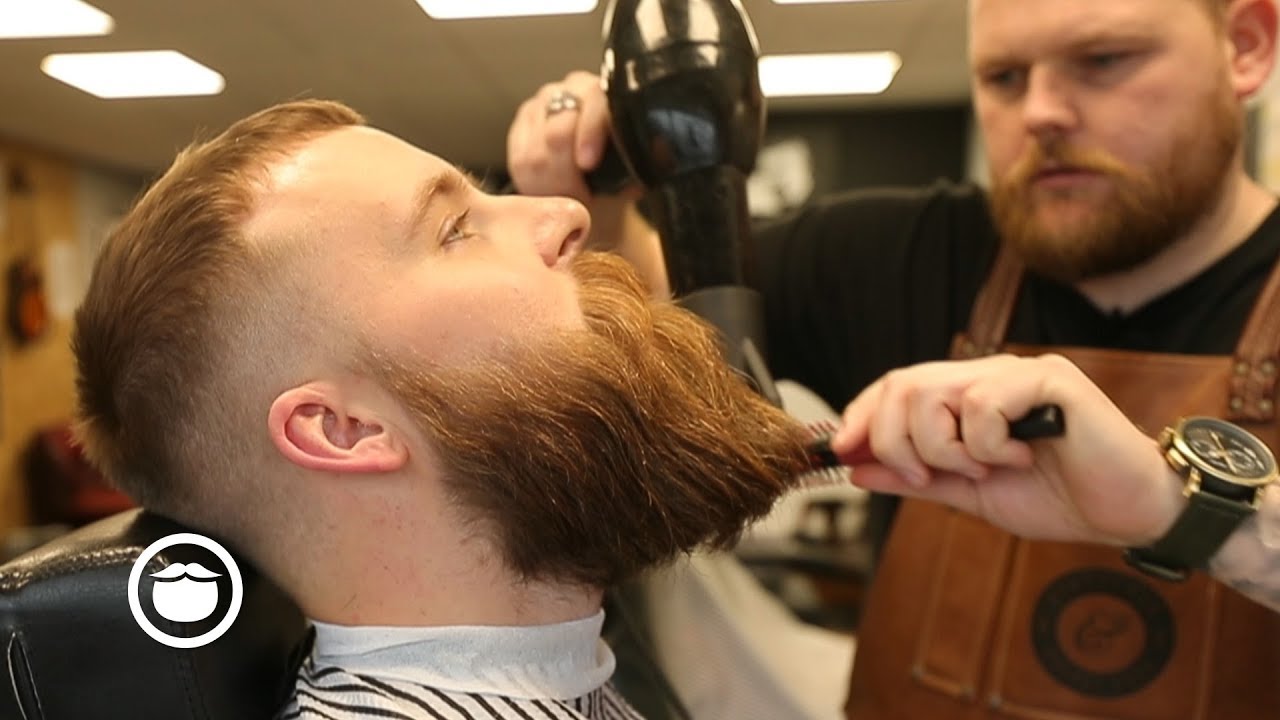 Viking Style Beard Trim with Choppy Top Haircut