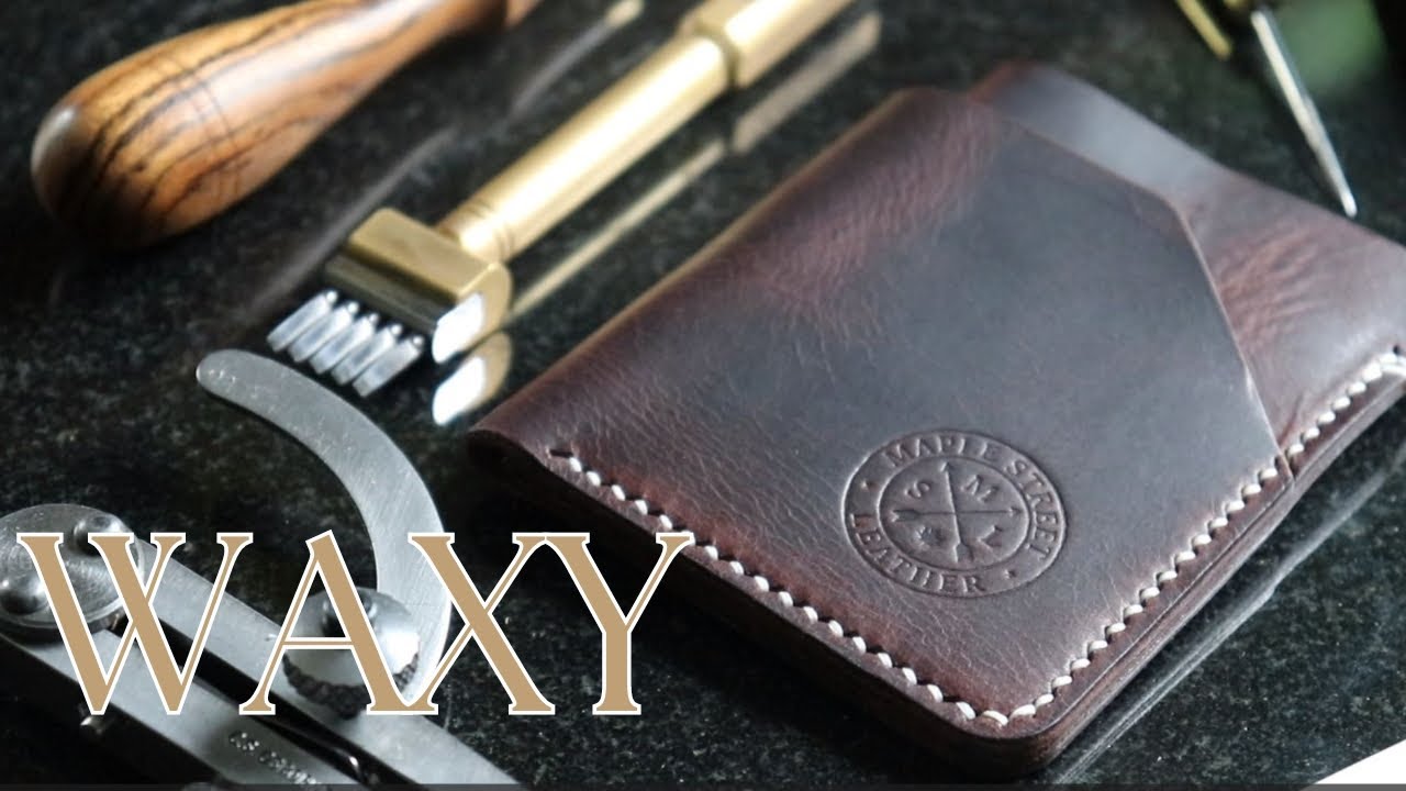 MY FIRST TIME USING BADALASSI CARLO WAXY - HANDMADE LEATHER WALLET ASMR // DIY BUILD