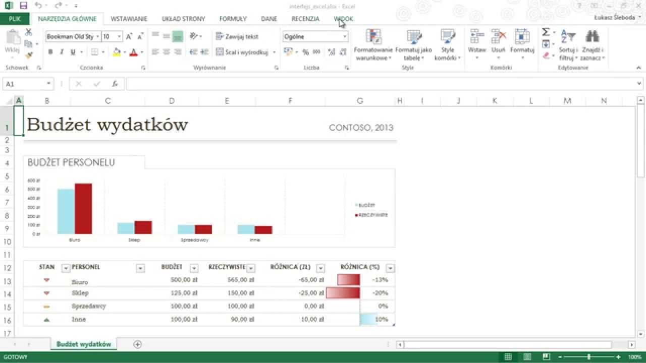 Kurs Excel 2013 od podstaw: Interfejs Excela